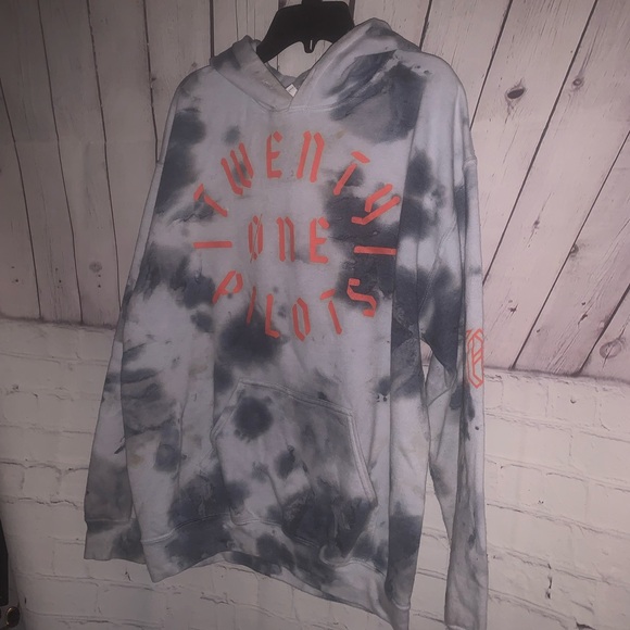 Gildan Kids Tie-Dye Hoodie - Black and Orange - Picture 1 of 3